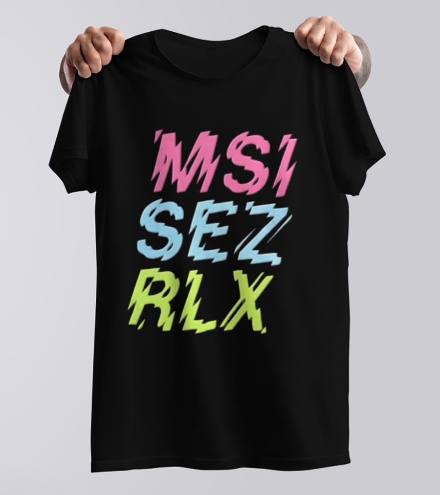 MSI SEZ RLX Glitch Neon Colors Pink Blue Yellow T-Shirt