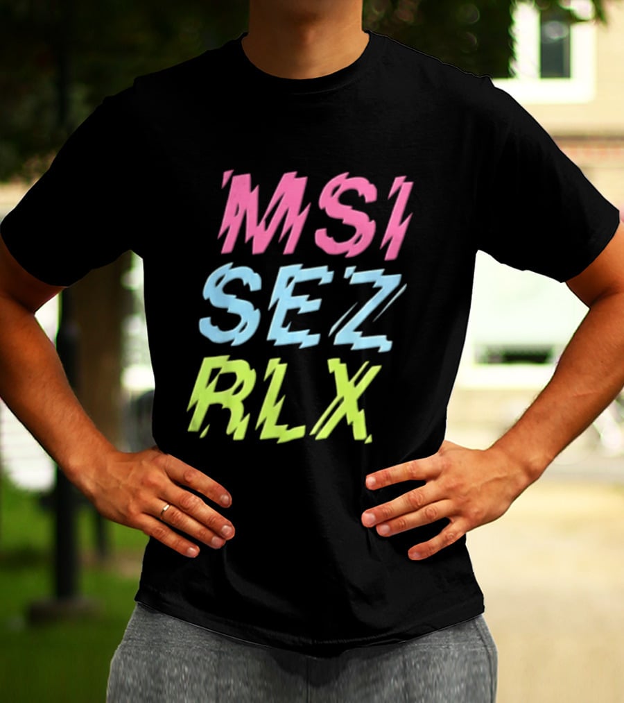 MSI SEZ RLX Glitch Neon Colors Pink Blue Yellow T-Shirt