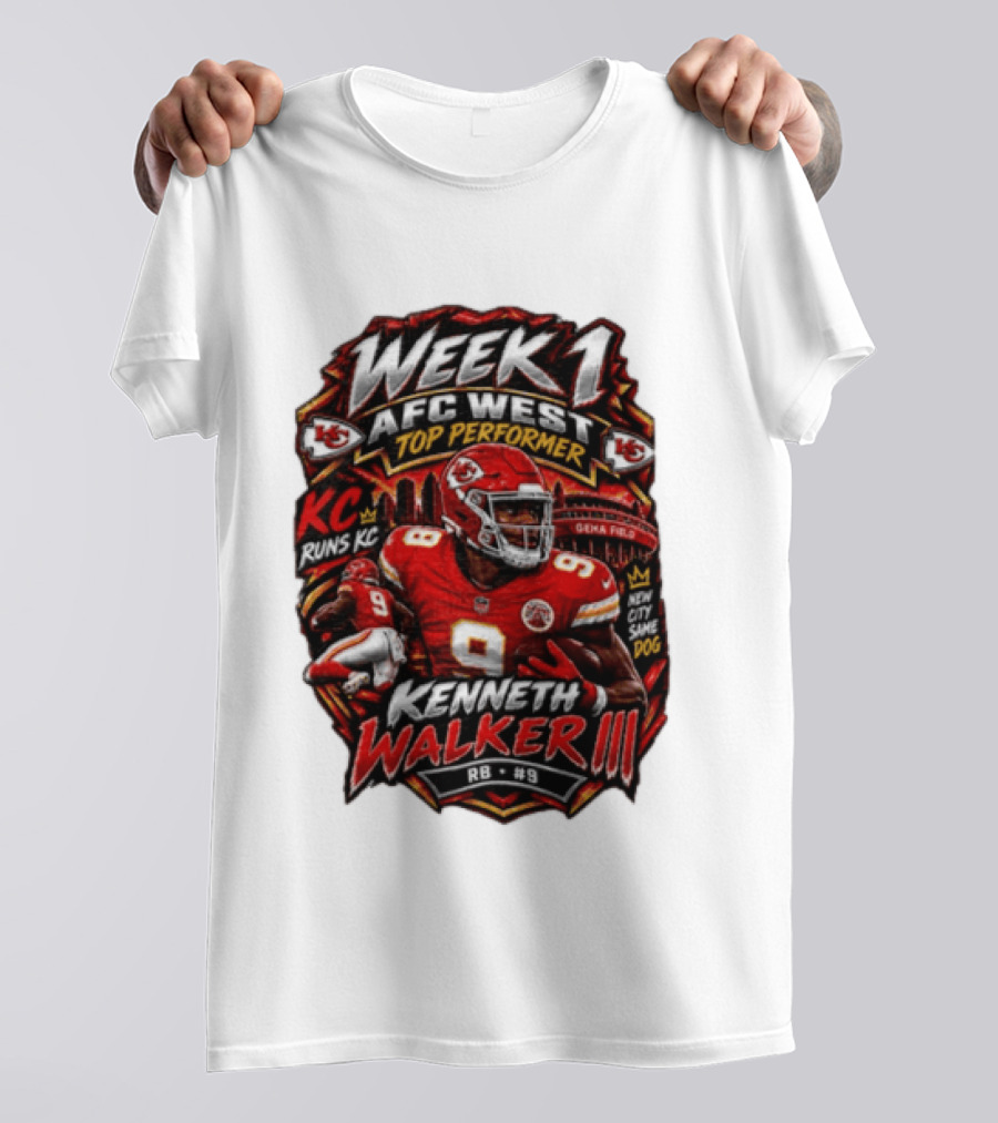 Kenneth Walker Kansas City Chiefs Week 1 NFC West Top Performer T-Shirt