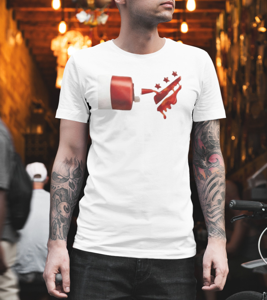 Ketchup Bottle With Three Star Splat Rating T-Shirt