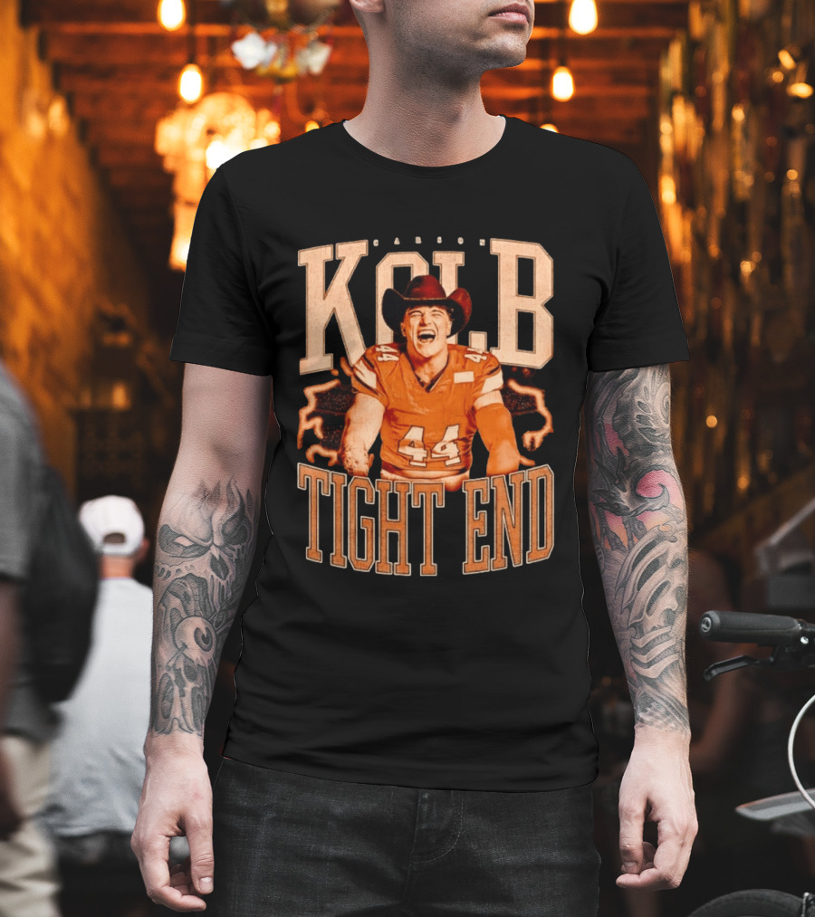 Carson Kolb 44 Cowboy Hat Football Player Tight End T-Shirt
