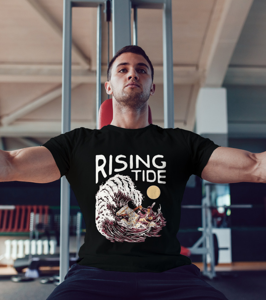 Rising Tide Surfing Horse Wave Native American Old Row T-Shirt