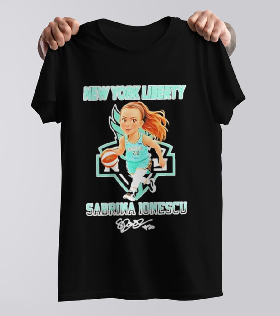 Sabrina Ionescu New York Liberty Basketball Cartoon Brooklyn 20 T-Shirt
