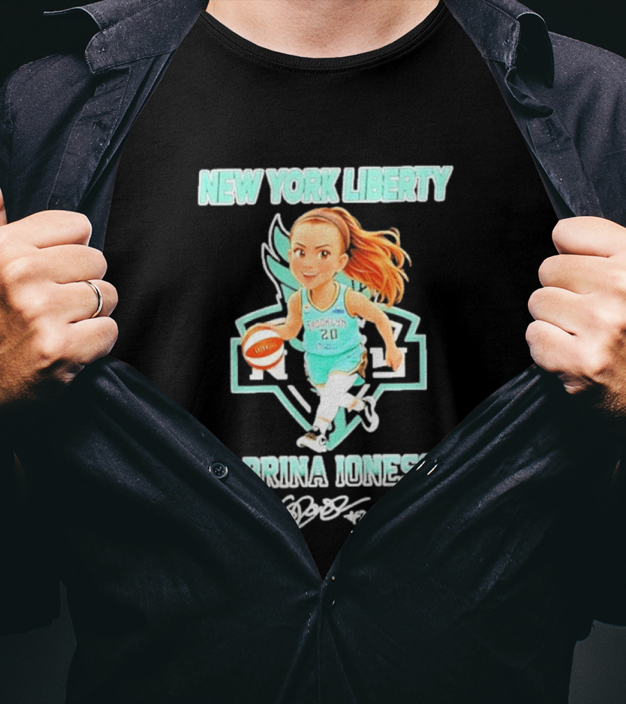 Sabrina Ionescu New York Liberty Basketball Cartoon Brooklyn 20 T-Shirt