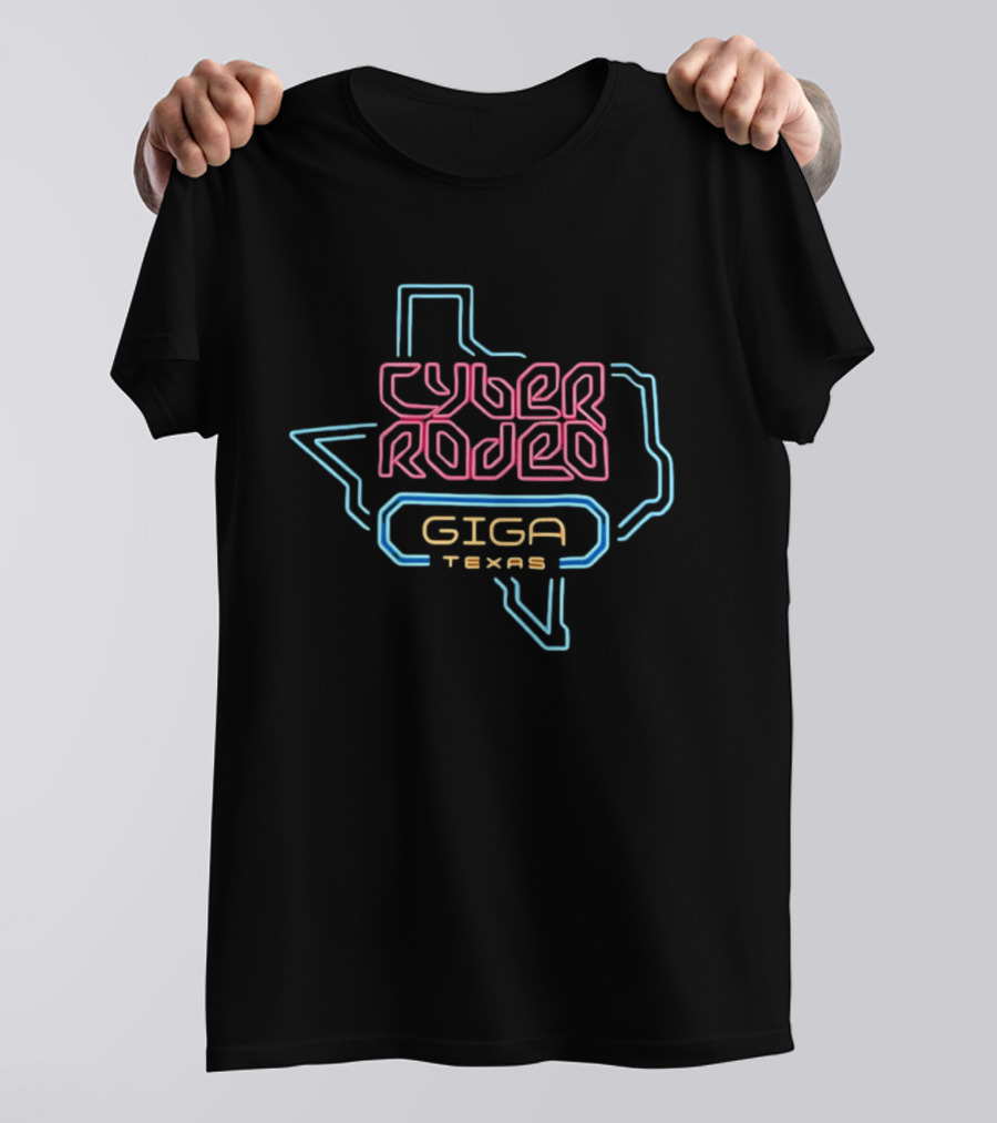 Cyber Rodeo Giga Texas Neon Tesla Elon Musk T-Shirt