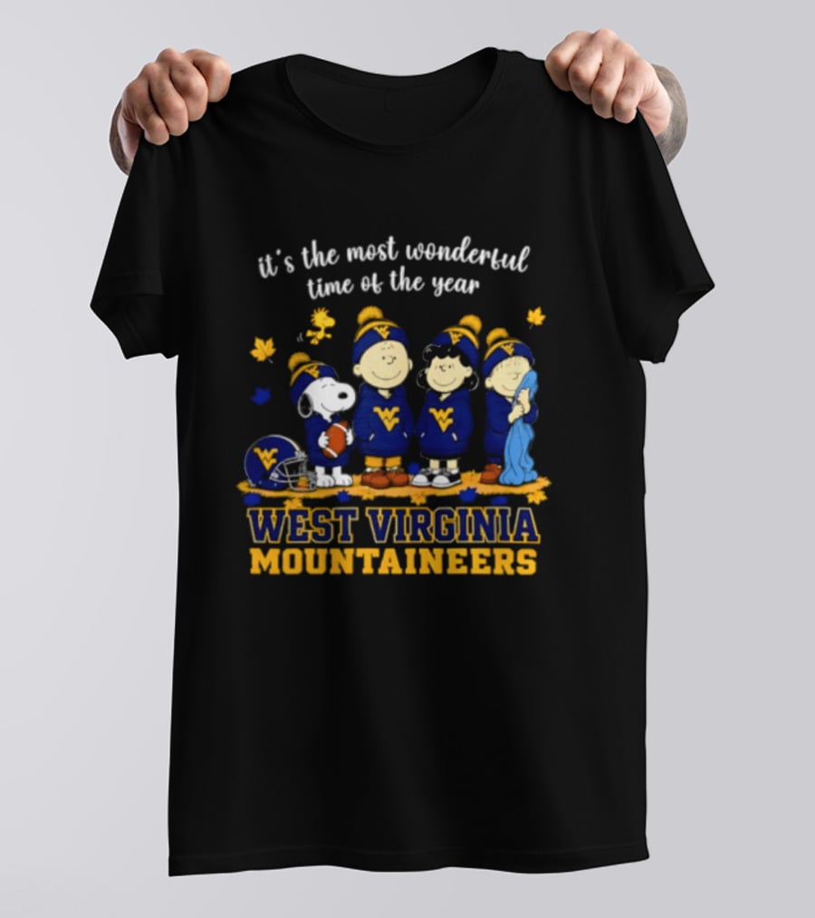 It's The Most Wonderful Time Of The Year Snoopy And Friends West Virginia Mountaineers T-Shirt