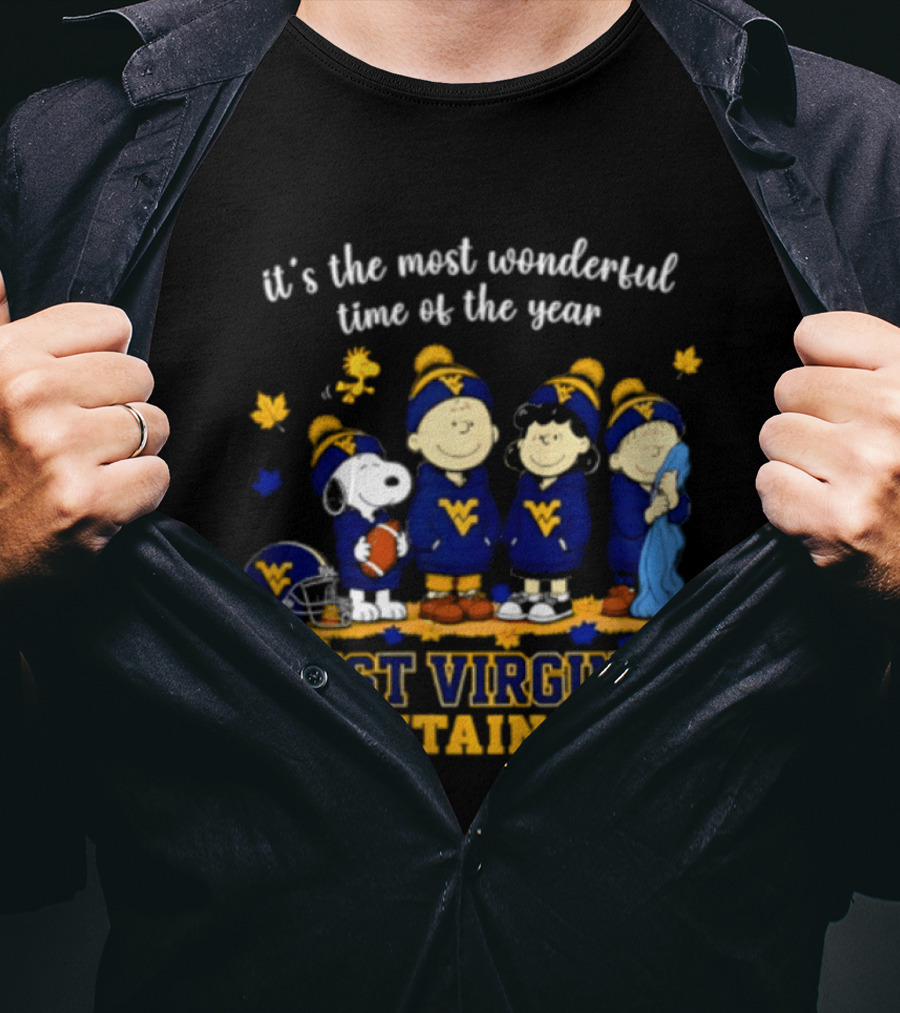 It's The Most Wonderful Time Of The Year Snoopy And Friends West Virginia Mountaineers T-Shirt