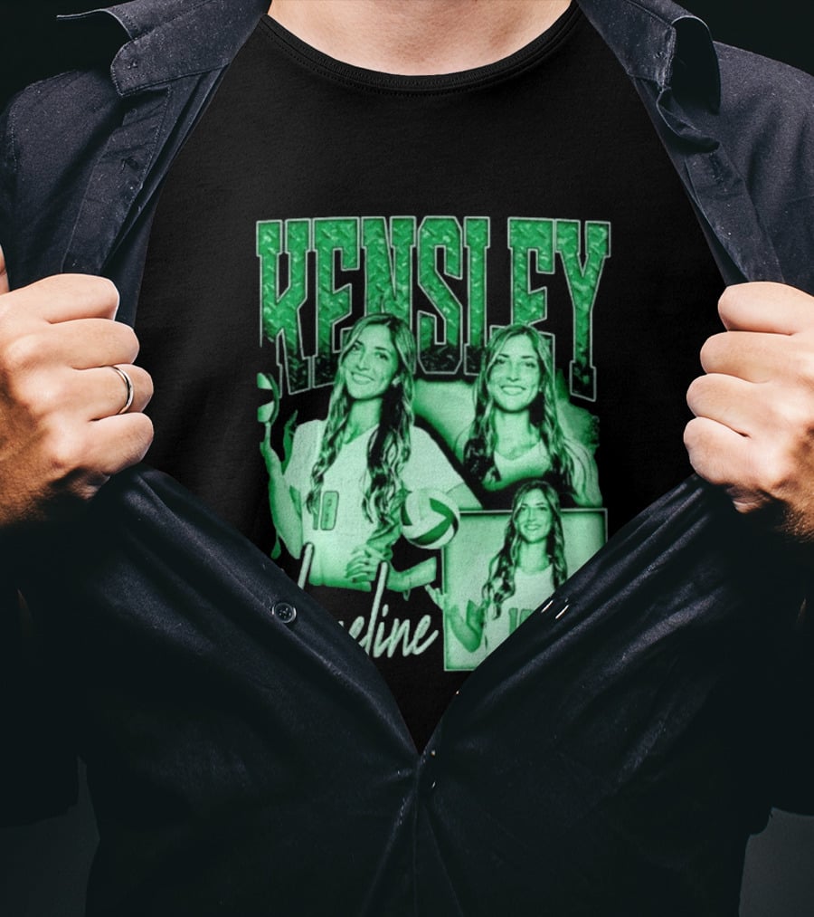 Kensley Haneline 18 Volleyball Player Green Collage T-Shirt