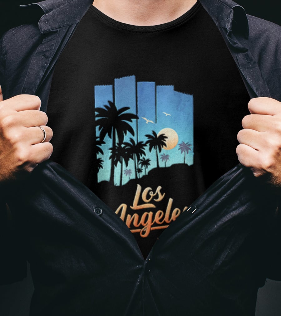Los Angeles Sunset Palm Trees California T-Shirt