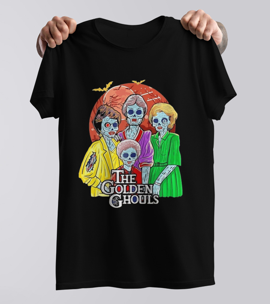 Halloween Zombie The Golden Ghouls Bat Moon T-Shirt