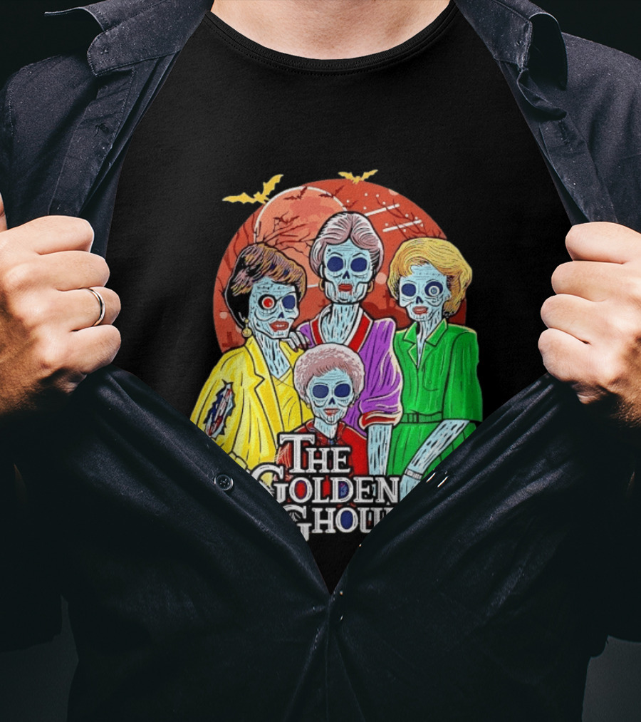 Halloween Zombie The Golden Ghouls Bat Moon T-Shirt
