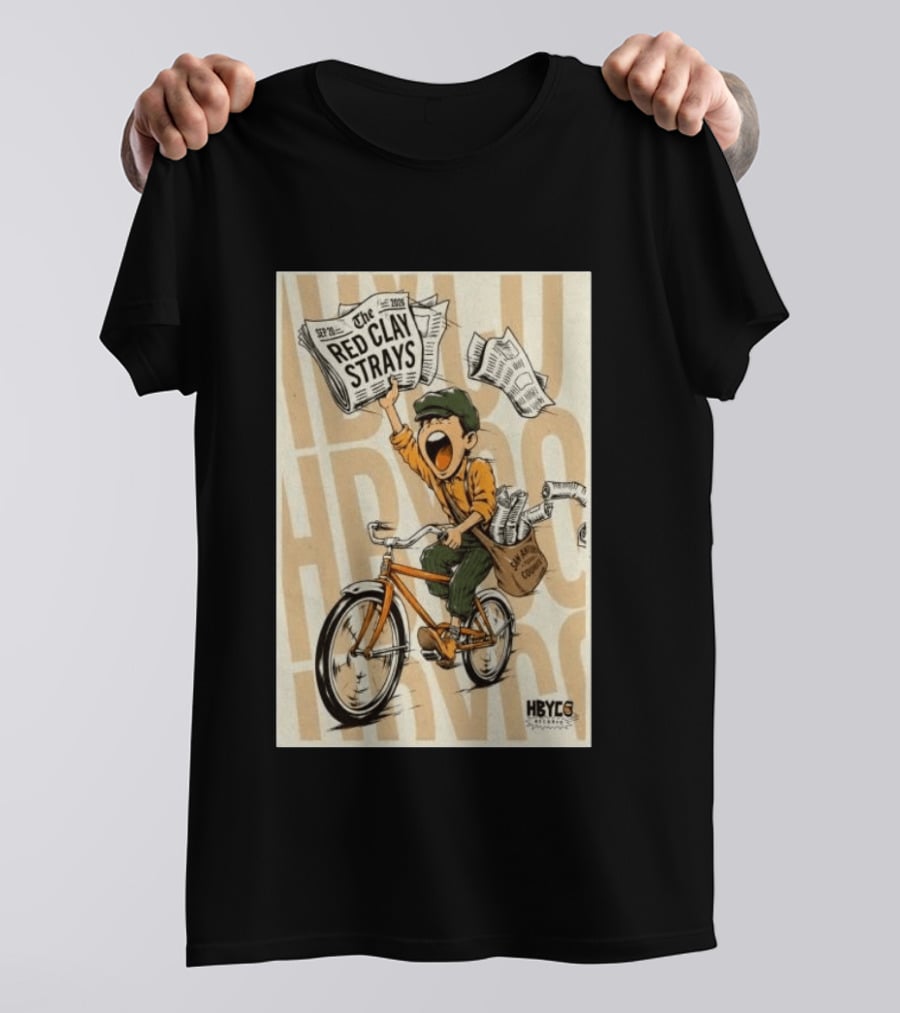 Red Clay Strays Sep 20 2026 San Antonio Frost Bank Center HBYCO Newsboy Bicycle T-Shirt