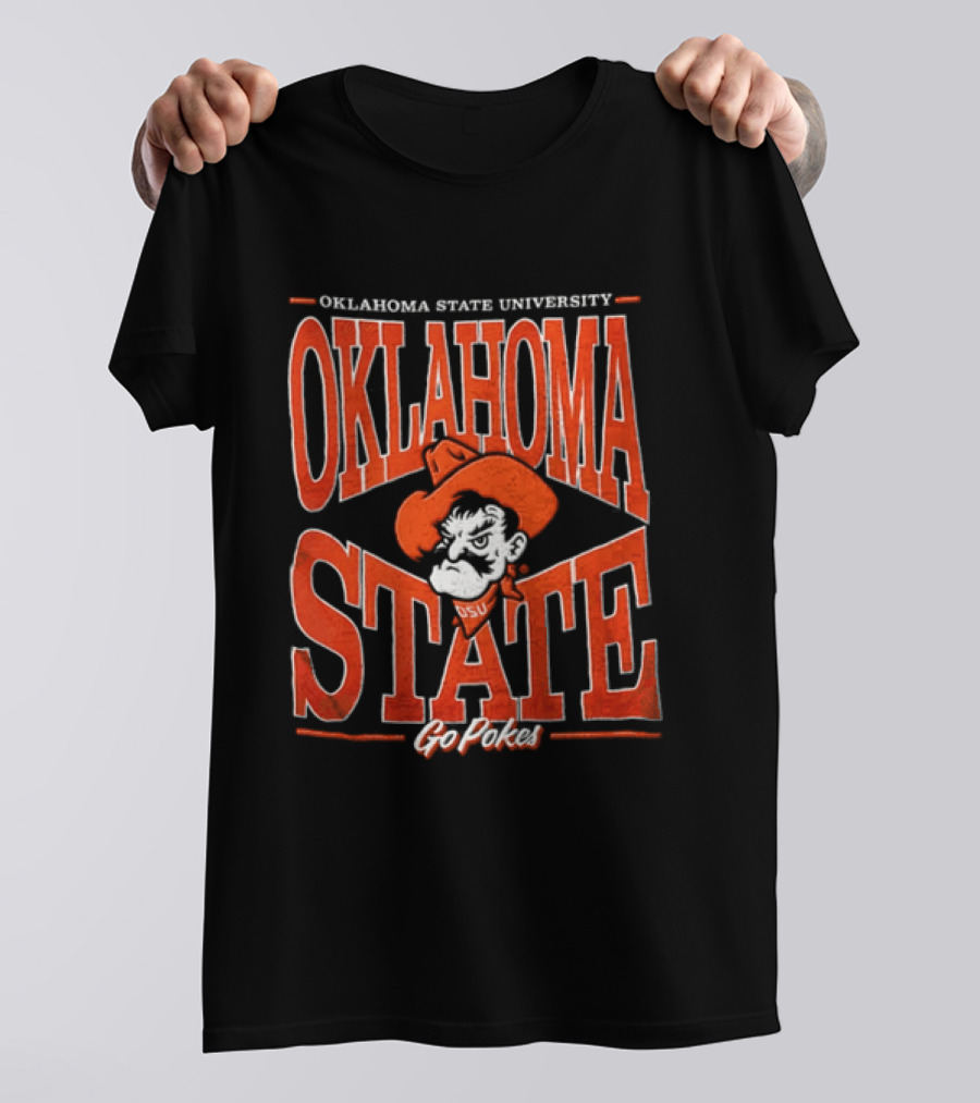 Oklahoma State University Go Pokes Cowboy Face NCAA T-Shirt