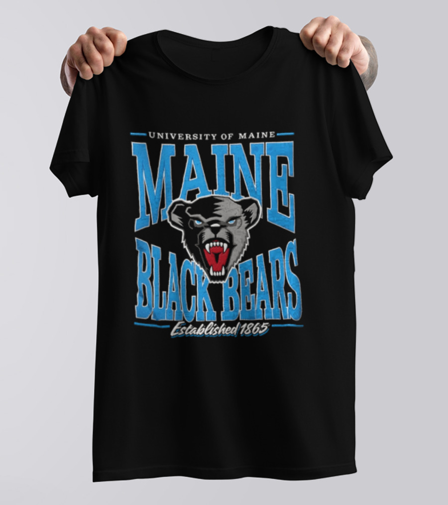 University Of Maine Black Bears Est. 1865 Aggressive Bear Head T-Shirt