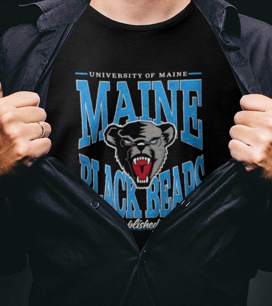 University Of Maine Black Bears Est. 1865 Aggressive Bear Head T-Shirt