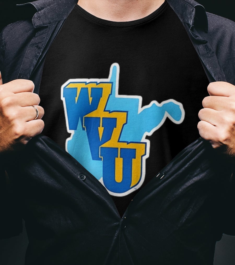 West Virginia Mountaineers WVU State Map T-Shirt