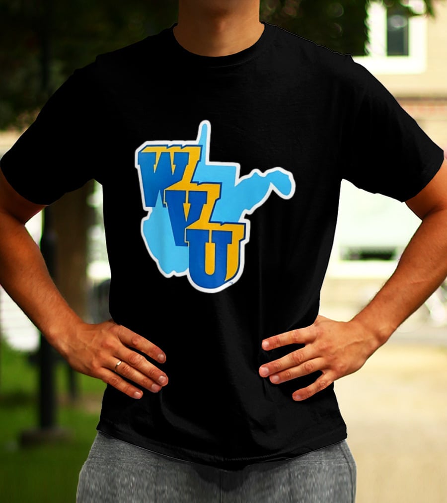 West Virginia Mountaineers WVU State Map T-Shirt
