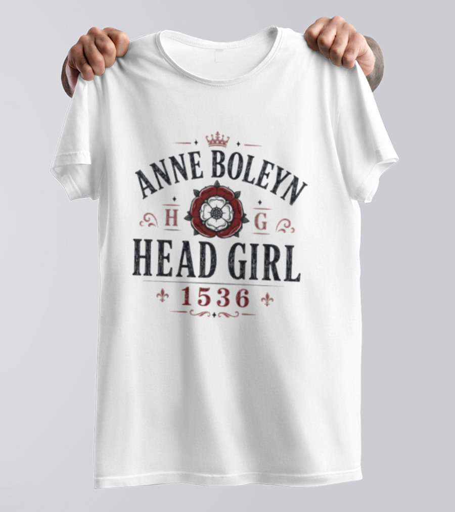 Anne Boleyn 1536 Head Girl Tudor Rose Crown T-Shirt