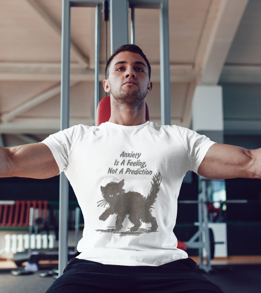 Anxiety Is A Feeling Not A Prediction Black Cat T-Shirt