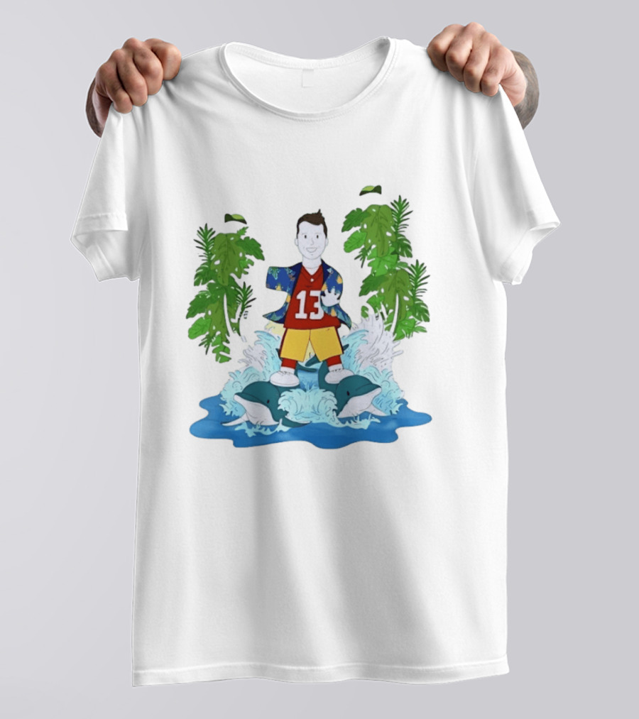Brock Purdy 49ers Number 13 Tropical Dolphins Football Adventure T-Shirt