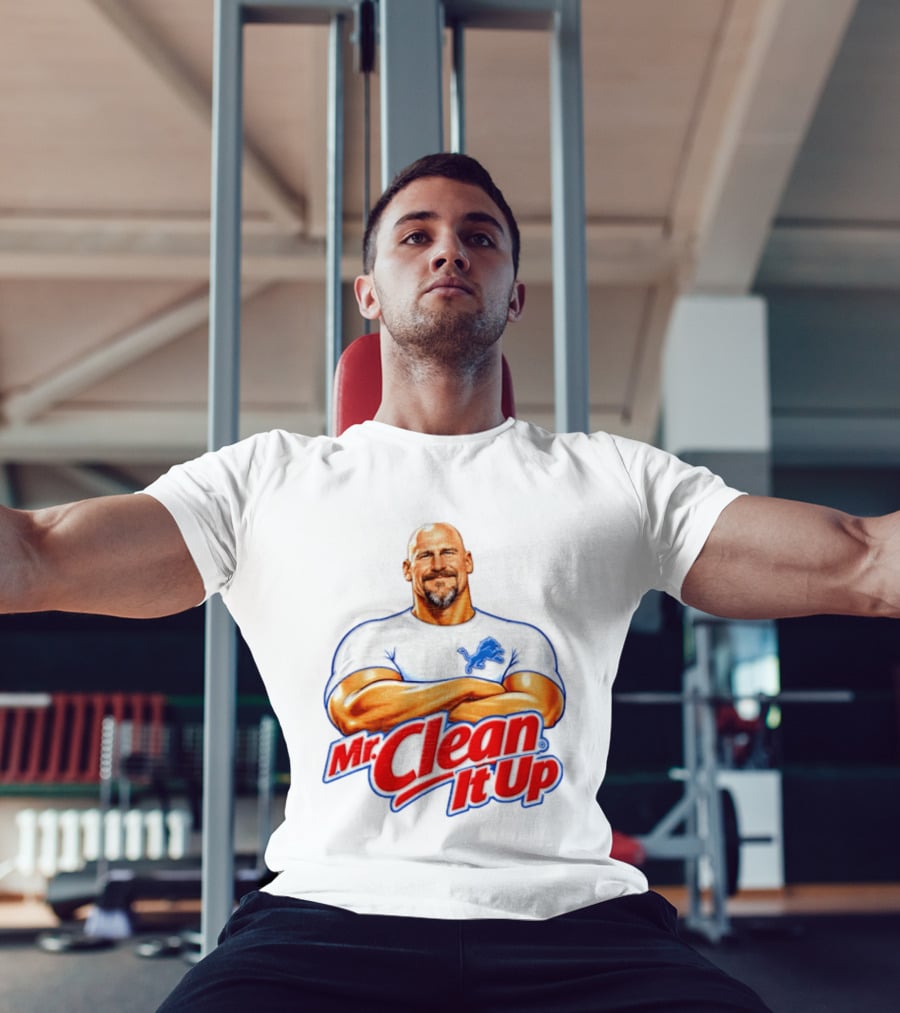 Dan Campbell Mr Clean It Up Detroit Lions Exclusively T-Shirt