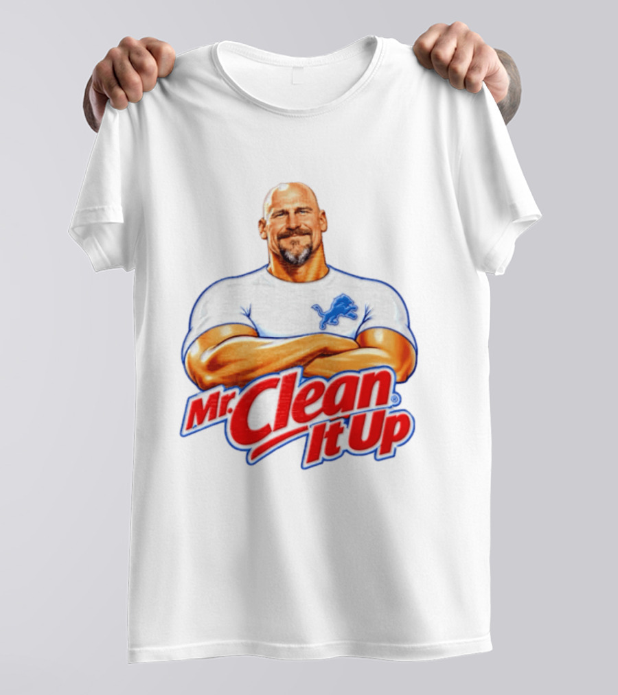 Dan Campbell Mr Clean It Up Detroit Lions Exclusively T-Shirt
