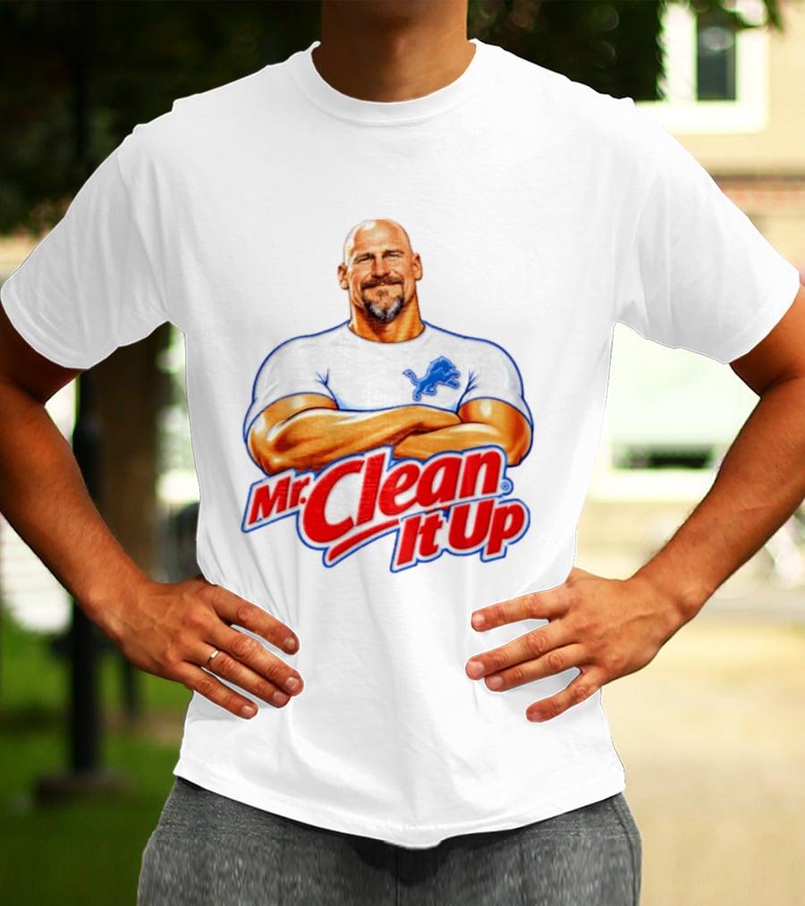 Dan Campbell Mr Clean It Up Detroit Lions Exclusively T-Shirt