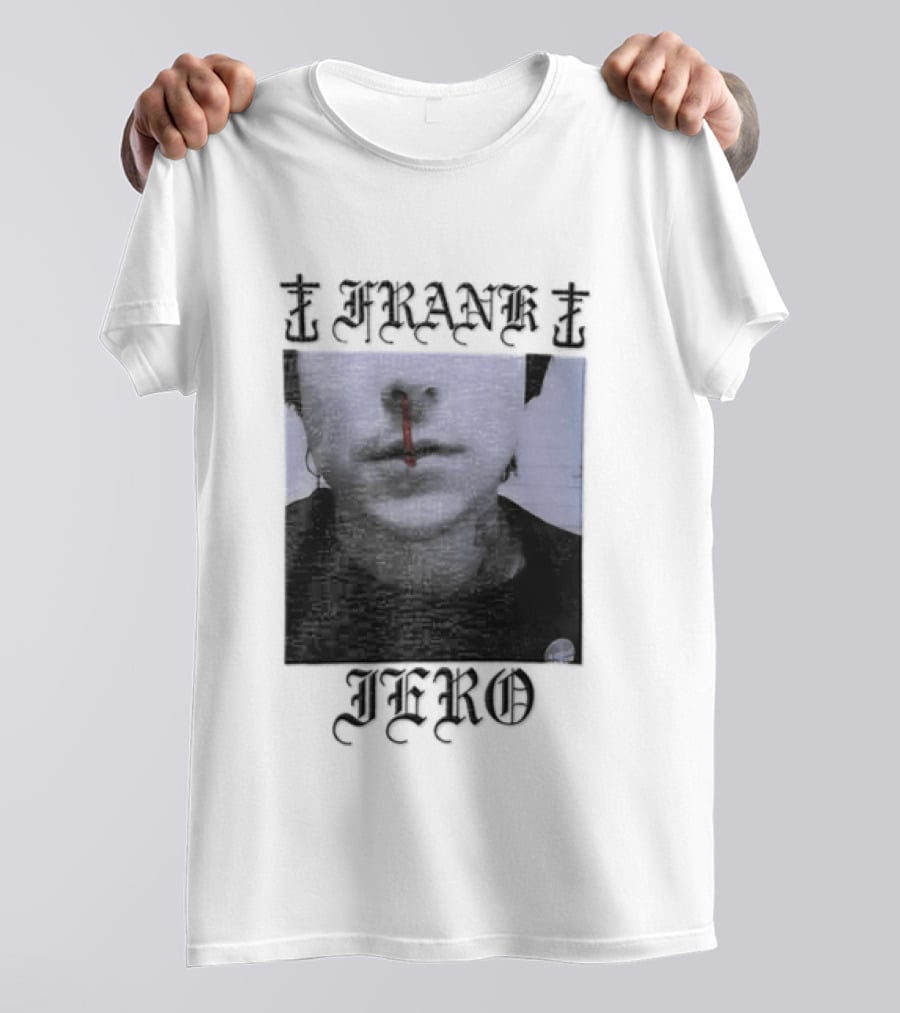 Franke Jero Dark Blue Aesthetic Nosebleed Art My Chemical Romance T-Shirt