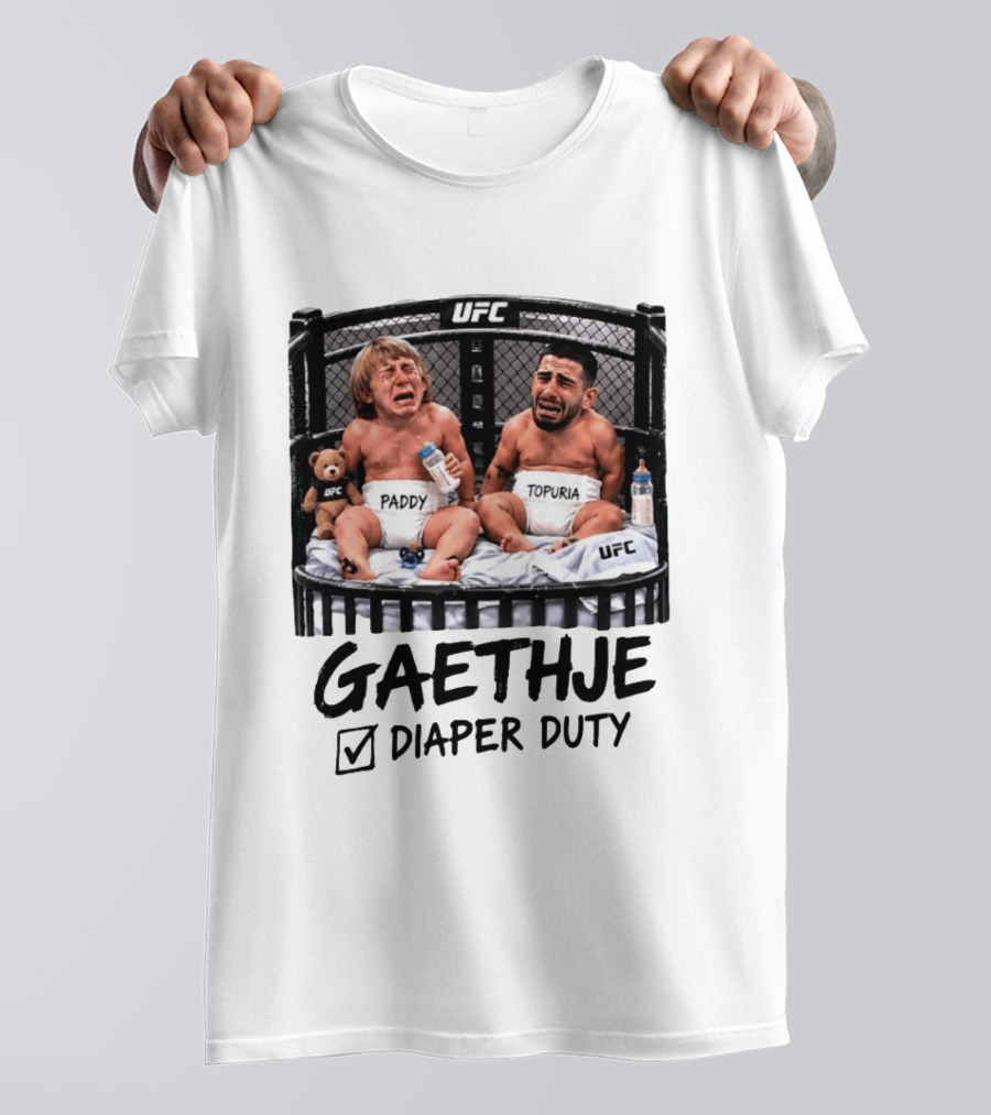 UFC Gaethje Diaper Duty Paddy Topuria Cage Fight T-Shirt