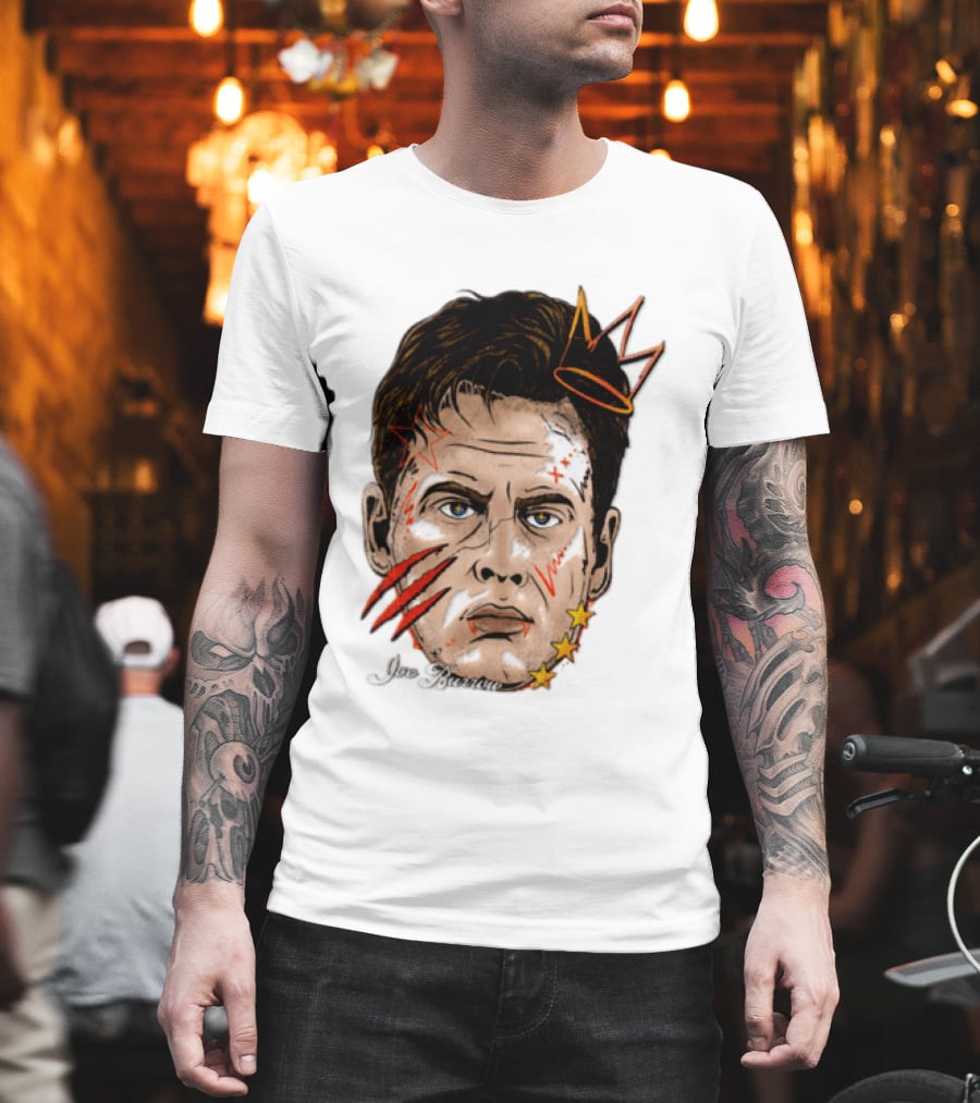 Joe Burrow Fat Head Limited Edition Player Crowned Star Scratches T-Shirt