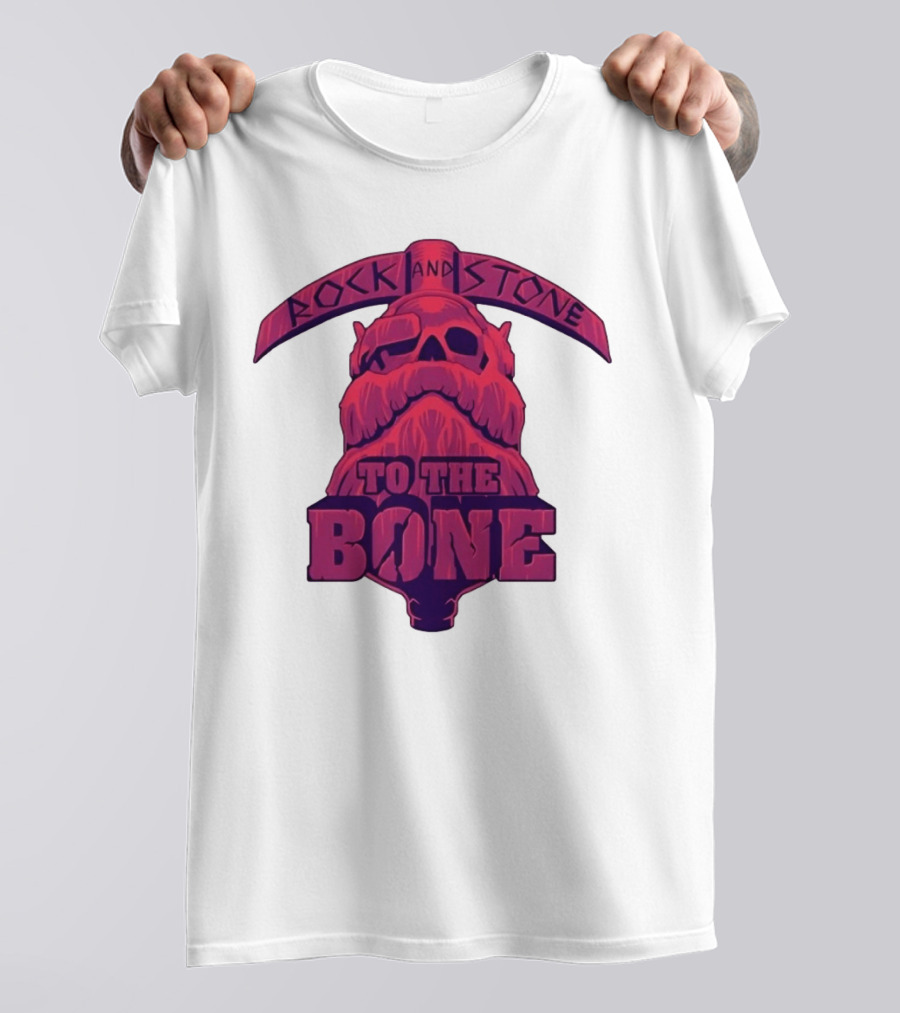 Rock And Stone To The Bone Dwarf Skull Gaming Deep Rock Galactic T-Shirt