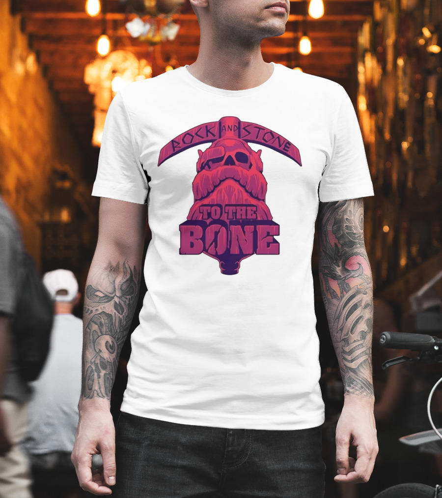 Rock And Stone To The Bone Dwarf Skull Gaming Deep Rock Galactic T-Shirt