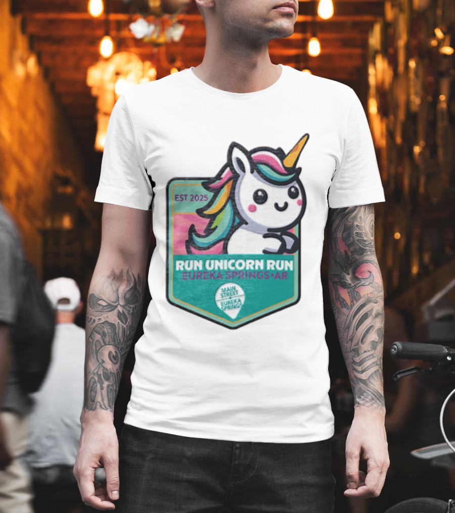 EST 2025 Run Unicorn Run Eureka Springs AR Main Street T-Shirt