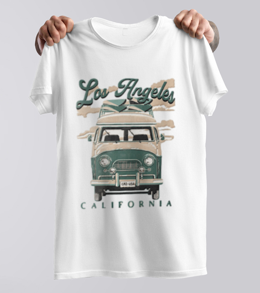 Los Angeles California Surf Van Vintage Style Retro Vibe T-Shirt