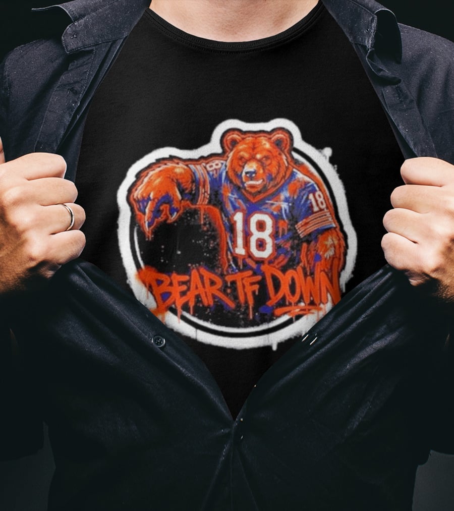 Caleb Williams 18 Chicago Bears Bear TF Down T-Shirt