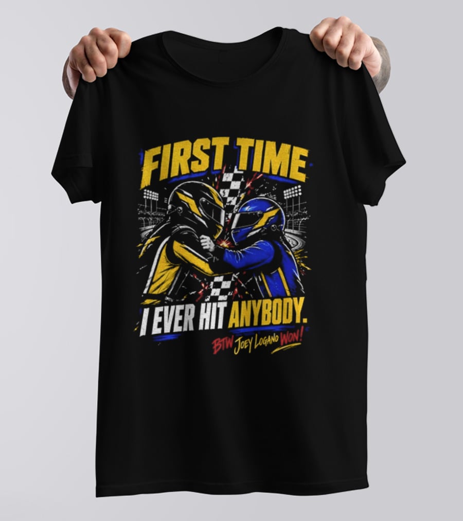 Hocevar Vs Blaney First Time I Ever Hit Anybody Boxing Helmet Fighters Joey Logano T-Shirt