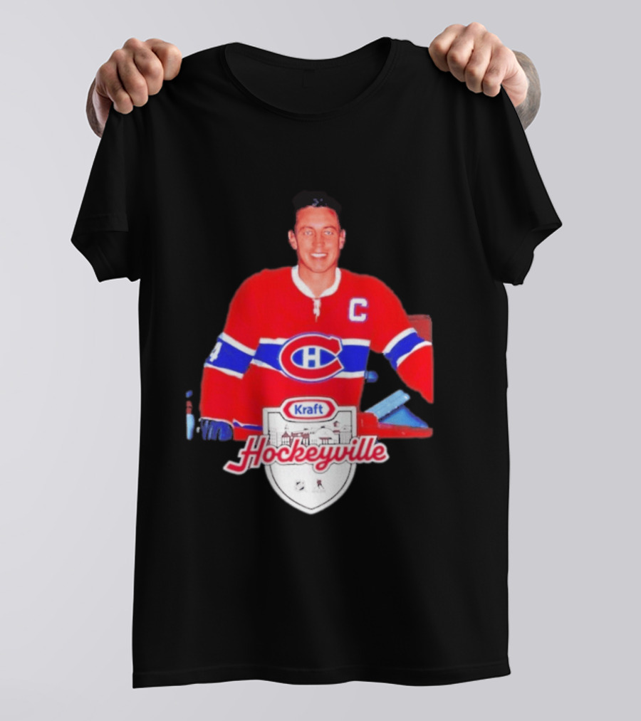 Jean Béliveau Montreal Canadiens Kraft Hockeyville Canadiens Logo Vintage Hockey T-Shirt
