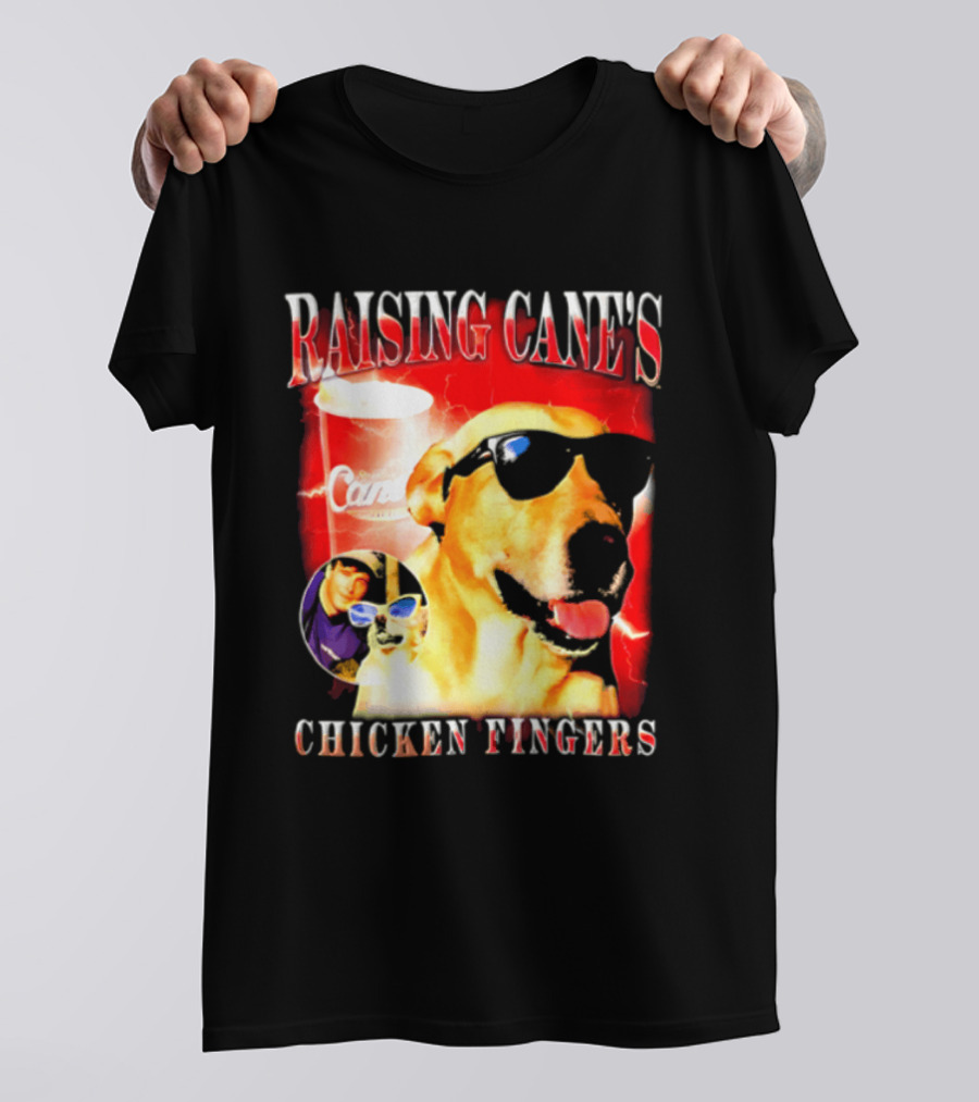 Raising Cane's Labrador Sunglasses Cup Chicken Fingers T-Shirt