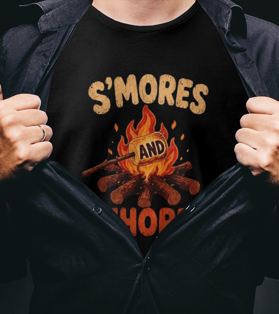 S'mores And Whores Campfire Humor Toasted Marshmallow T-Shirt