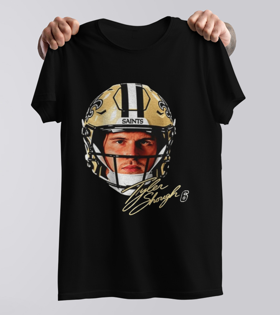 Tyler Shough New Orleans Saints Football Helmet Big Face 6 T-Shirt