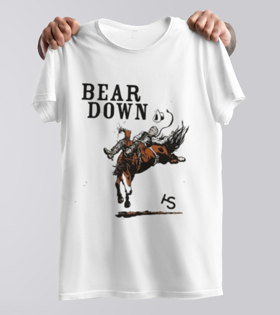 Bear Down Cowboy Rodeo Bucking Horse 15 T-Shirt