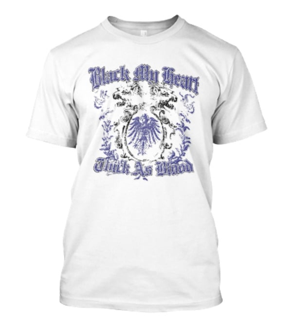 Black My Heart Thick As Blood Crest Eagle Two Lions T-Shirt