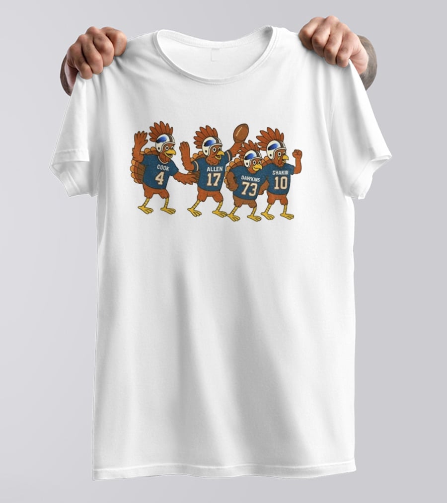Buffalo Football Thanksgiving Turkeys Cook Allen Dawkins Shakir T-Shirt