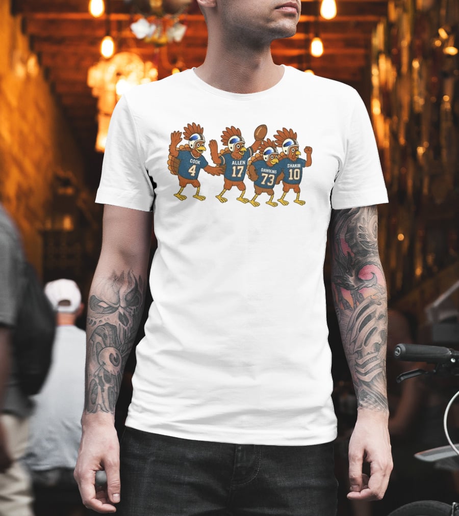 Buffalo Football Thanksgiving Turkeys Cook Allen Dawkins Shakir T-Shirt