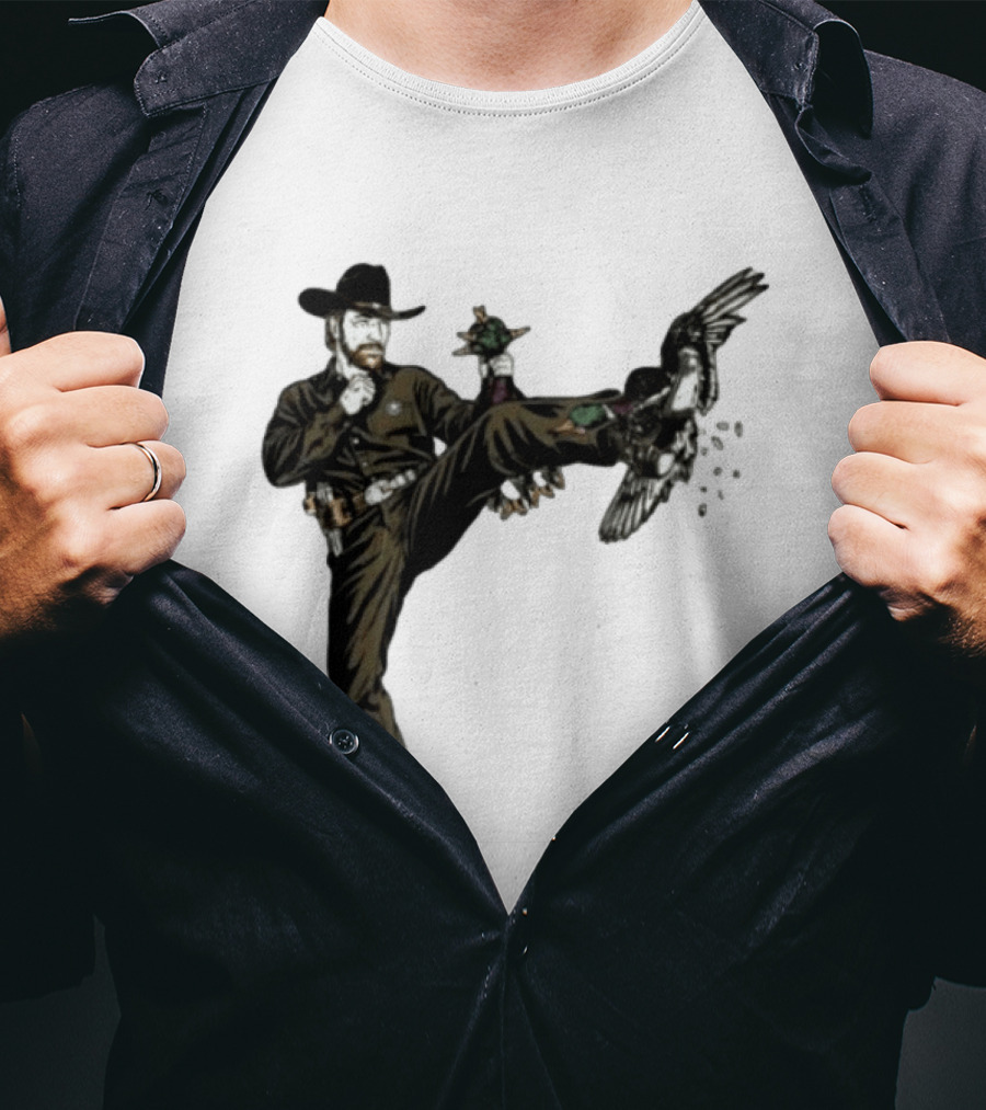 Chuck Norris Roundhouse Kick Duck Hunting Action T-Shirt