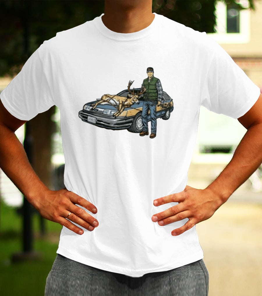 Clark Griswold Christmas Vacation With Deer On Car T-Shirt