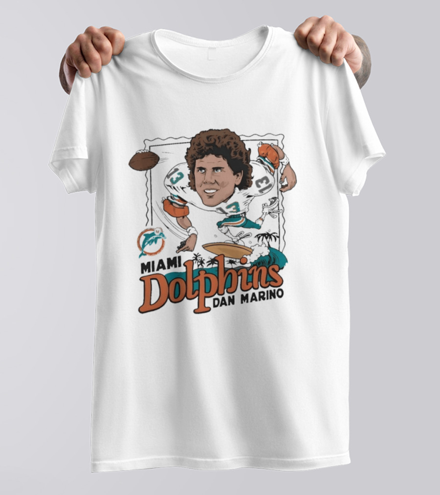 Dan Marino Miami Dolphins Caricature Homage Player Football T-Shirt