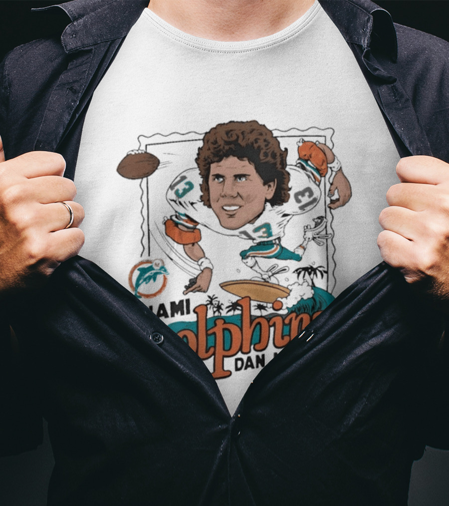 Dan Marino Miami Dolphins Caricature Homage Player Football T-Shirt
