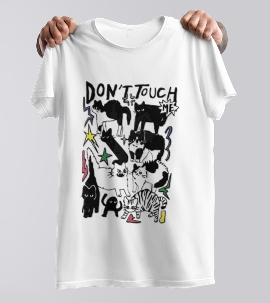 DON'T TOUCH ME Multiple Cats Stars Lightning T-Shirt