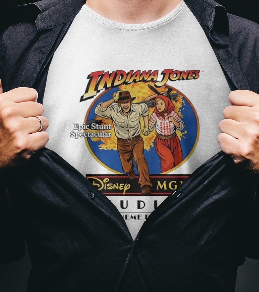 Indiana Jones Epic Stunt Spectacular Disney MGM Studios Theme Park T-Shirt